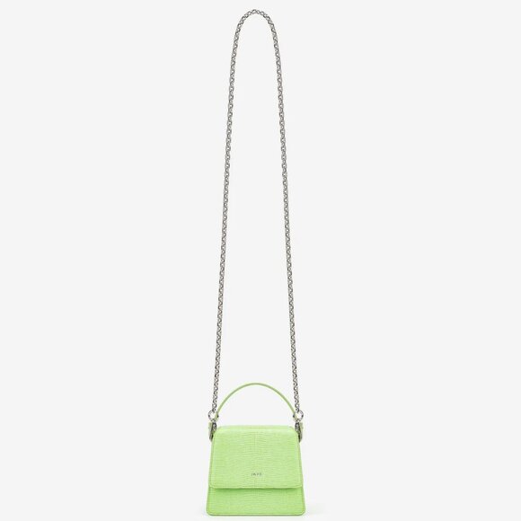 JW Pei Fae Mini Top Handle Bag in Lime Green Lizard - Picture 4 of 12